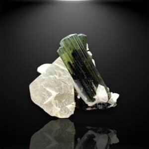 Green Cap Tourmaline Crystal Combine With Muscovite From Astaknala Mine Pakistan